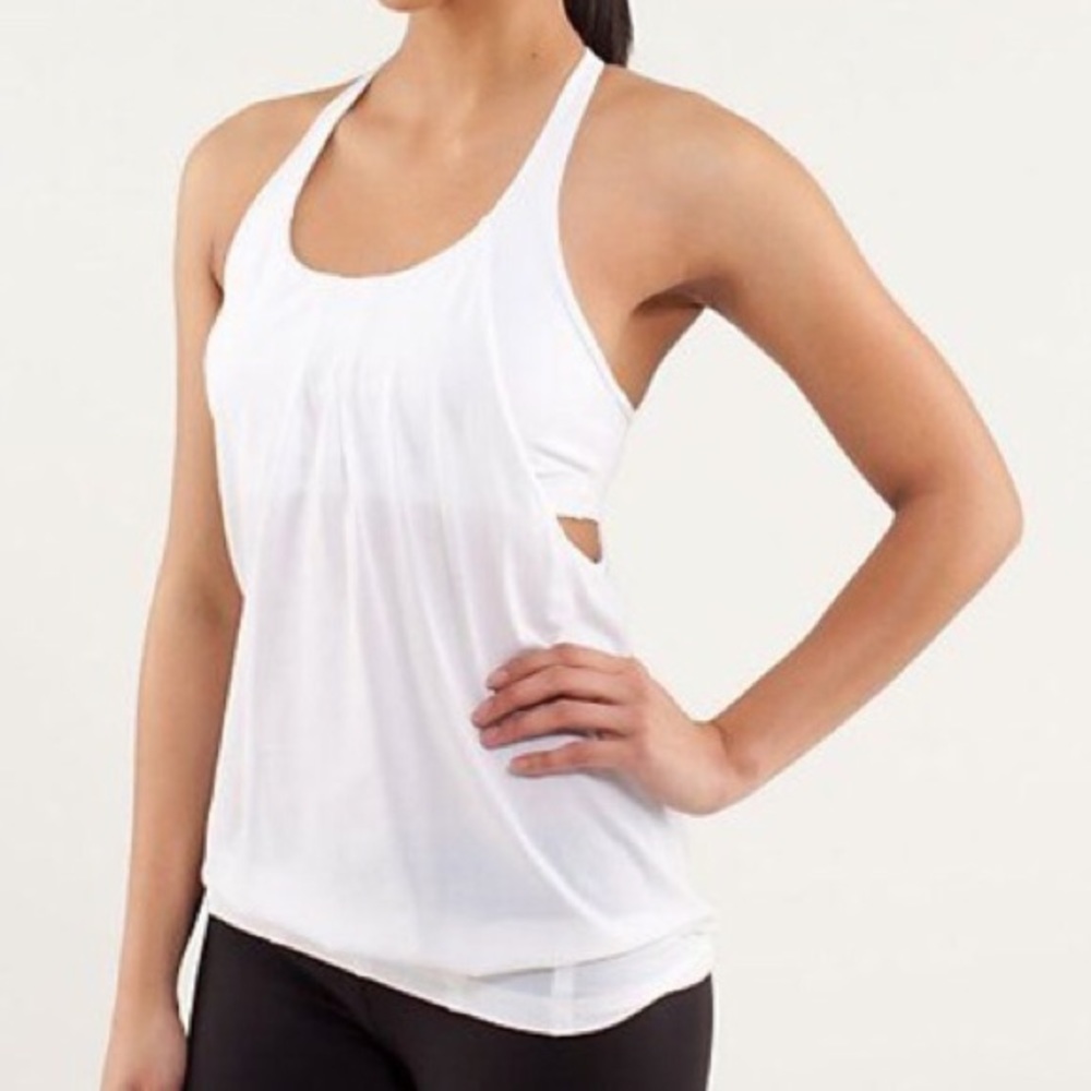 White Lululemon practice freely singlet/tank!